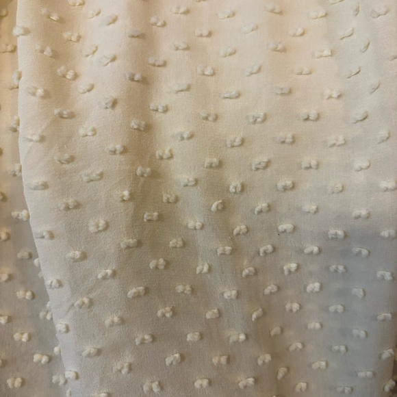 J. Crew Ivory Dotted Swiss Semi-Sheer Long Sleeve Top, Size 6 - Picture 5 of 9